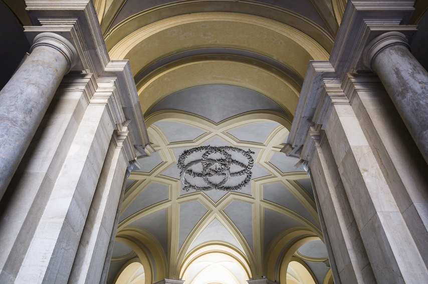 Cross vault and monumental arches in the Royal Palace of Caserta