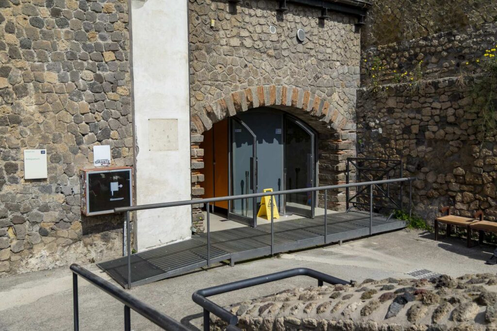 Entrance to the accessible toilets within the Pompeii Archaeological Park