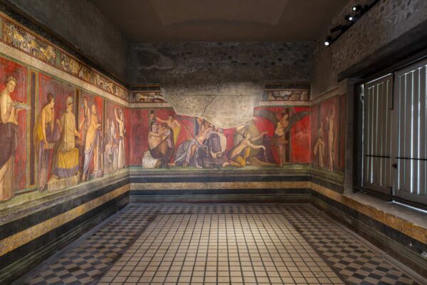Fresco with female ritual scenes in the Villa of the Mysteries.